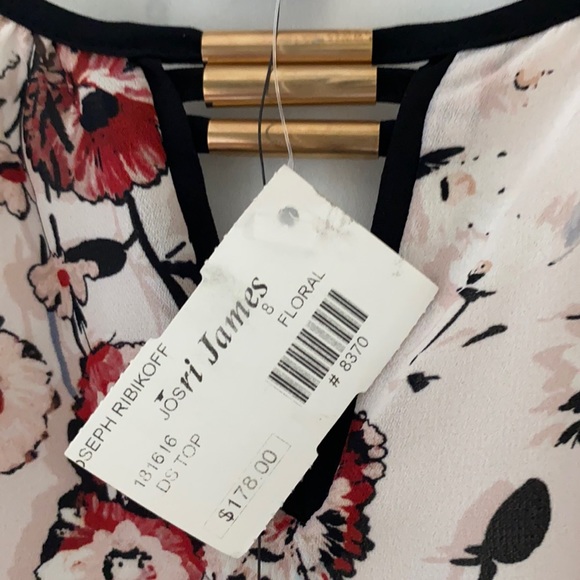 Joseph Ribkoff floral cold shoulder lined top so 8 - Picture 3 of 6